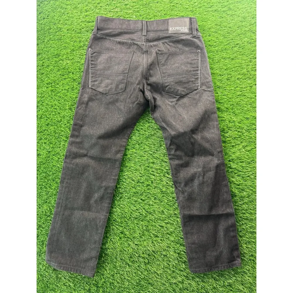 Express Rocco Jeans Mens 30x30 Black Slim Fit Straight Leg Denim Casual Pants